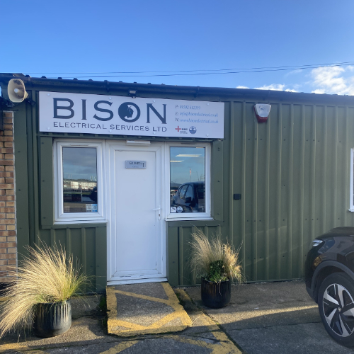 The exterior of the bison office